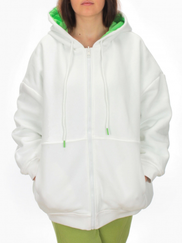 2560 WHITE/GREEN Худи женское (50 гр. синтепон)