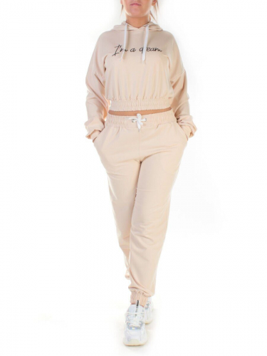 Y294 BEIGE Спортивный костюм женский (100% хлопок)