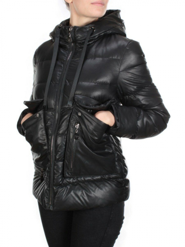 8063 BLACK Куртка демисезонная женская (130 гр. синтепон)