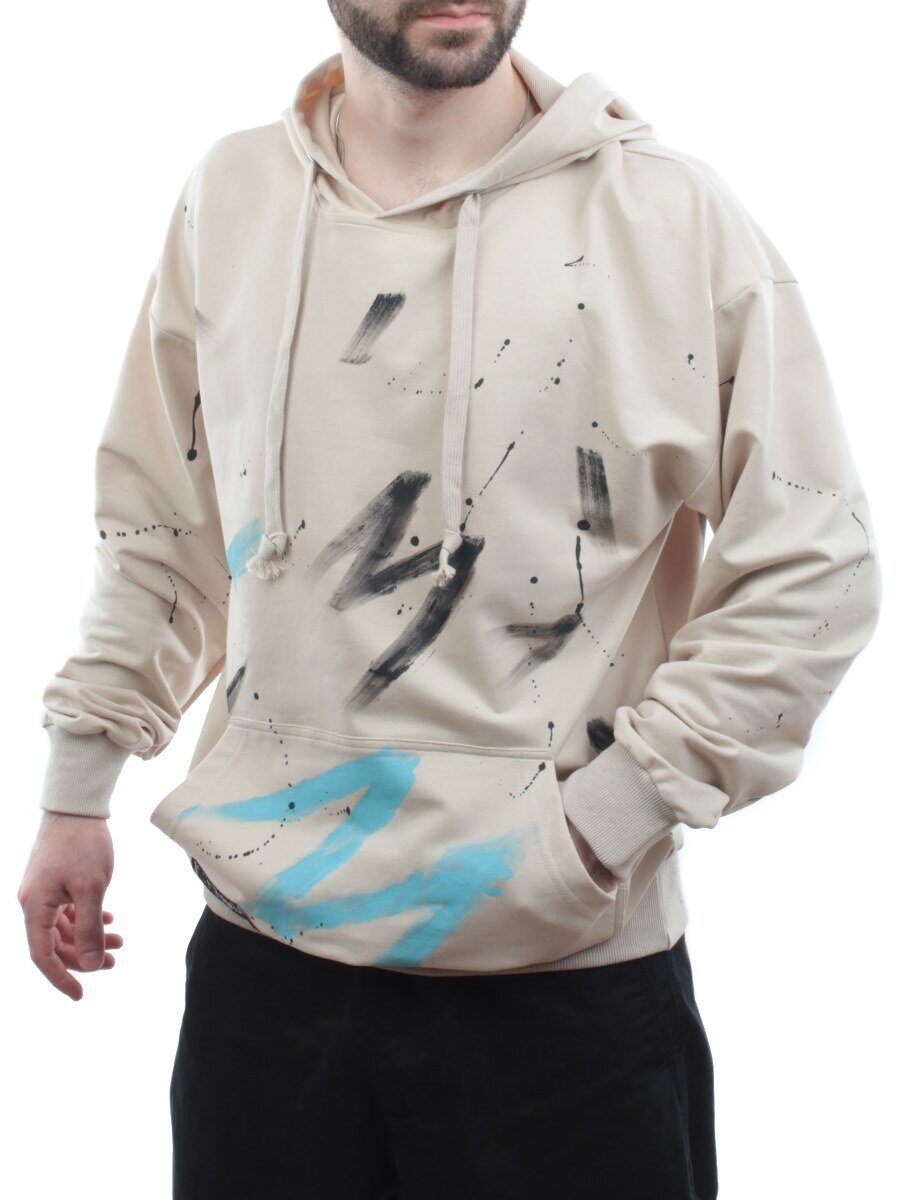 2623 BEIGE Толстовка мужская (75% хлопок, 20% полиэстер, 5% спандекс)