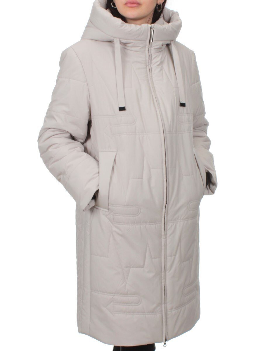 1073 LT. BEIGE Пальто зимнее облегченное женское (холлофайбер 150 гр.)