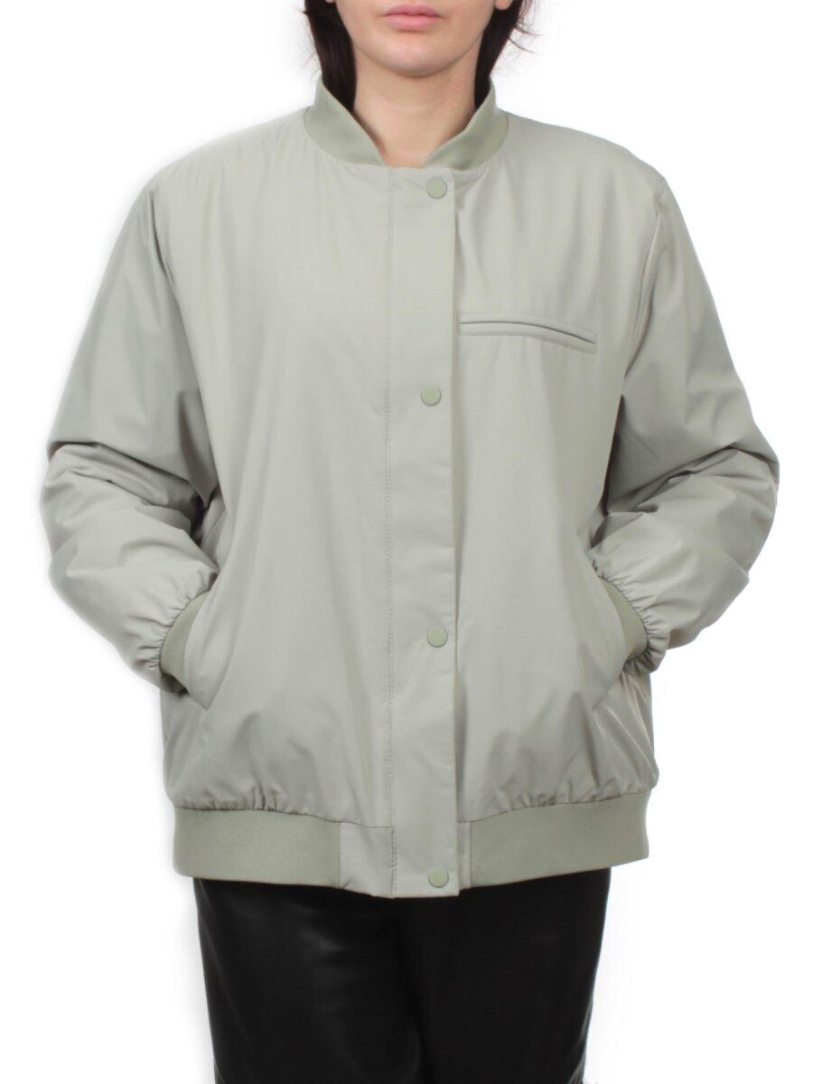 H24-608 LT. OLIVE Куртка бомбер демисезонная женская (100 гр. синтепон)