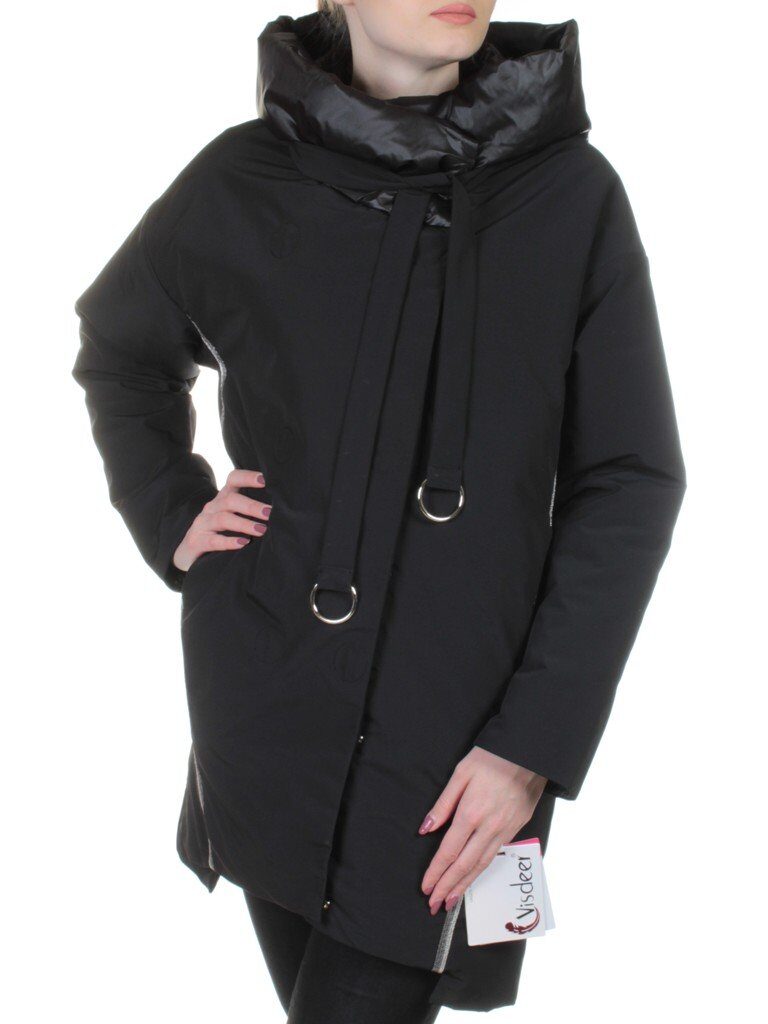 260 BLACK Пальто женское свободного кроя Visdeer