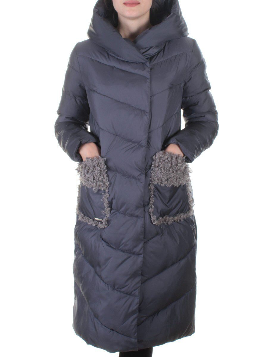 8115 GRAY/PURPLE Пальто зимнее женское Jarius