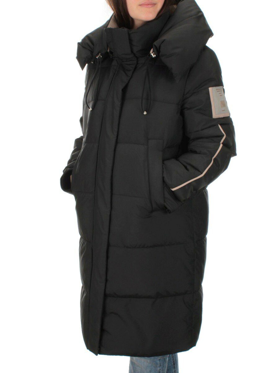 2098 BLACK Пальто зимнее женское (200 гр .холлофайбер)