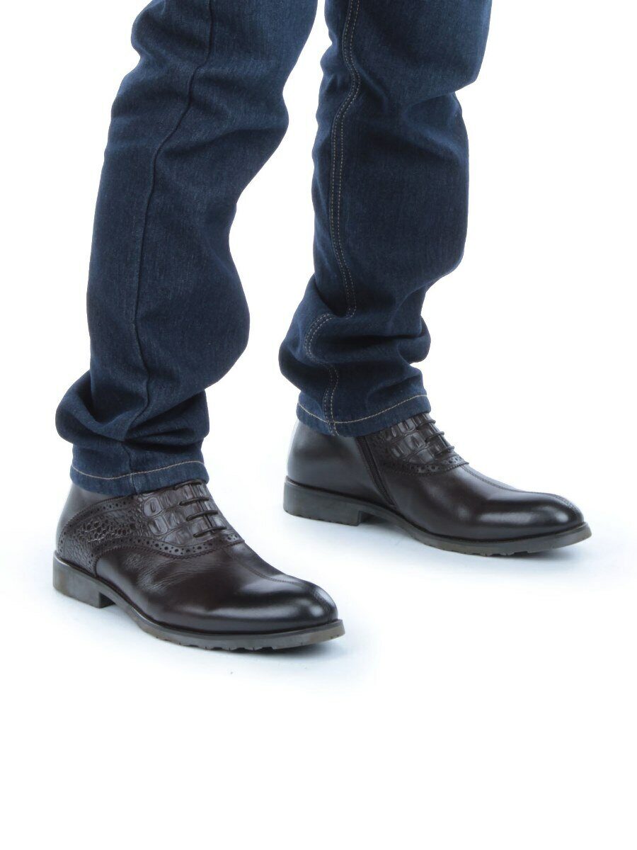 01-H9003-B86-SW5 DK.BROWN Ботинки демисезонные мужские (натуральная кожа)