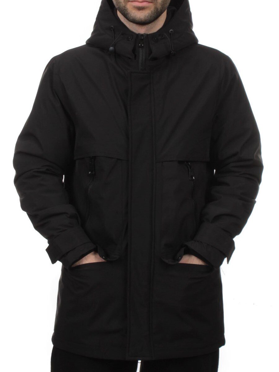 8891 BLACK Куртка мужская зимняя облегченная (130 гр. холлофайбер)
