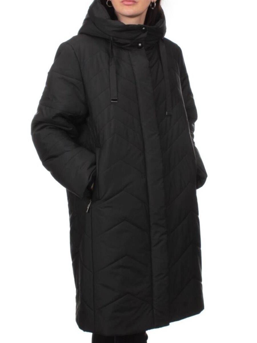 1135 BLACK Пальто зимнее облегченное женское (холлофайбер 150 гр.)