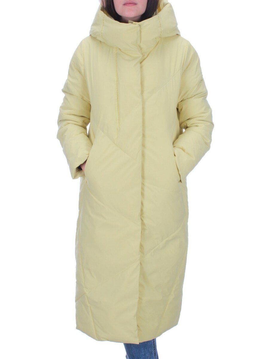 22339 YELLOW Пальто стеганое зимнее женское (200 гр. холлофайбера)