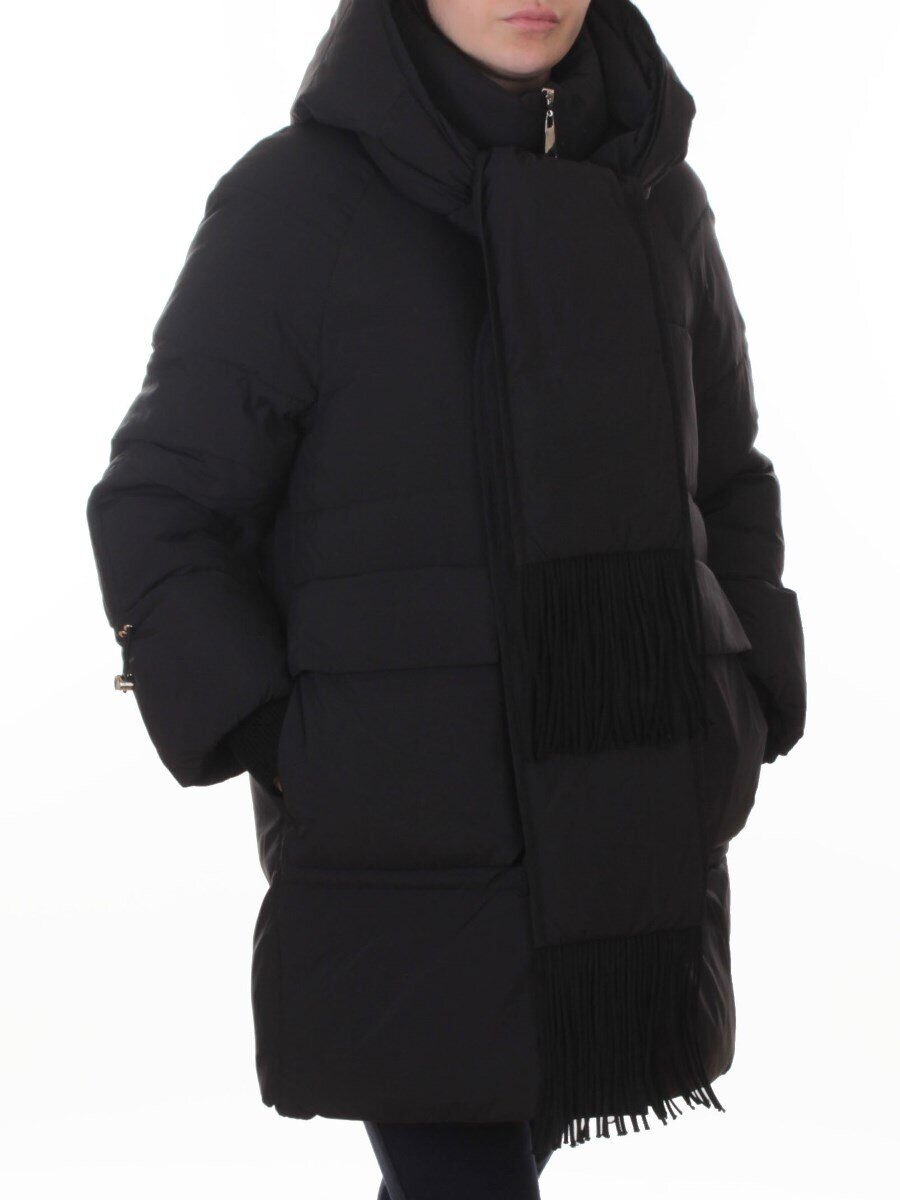 H781 BLACK Куртка зимняя женская (200 гр. холлофайбер)
