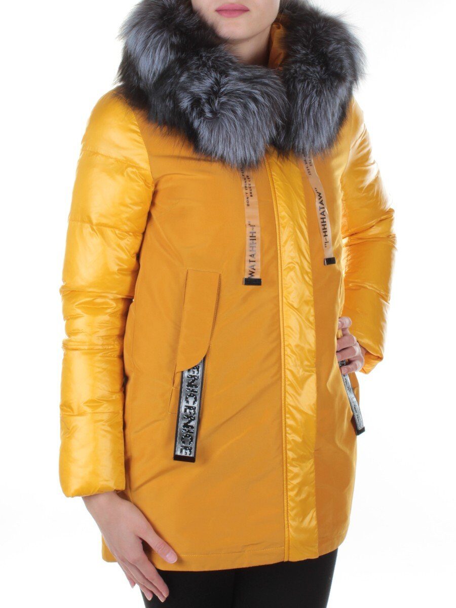 8179 SAND Пальто женское с натуральным мехом Jarius