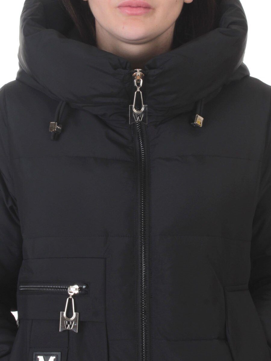 M-M07 BLACK Куртка зимняя женская (150 гр. холлофайбер)