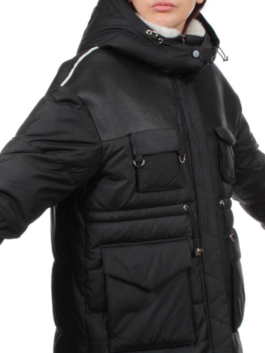 338-X01BLACK Куртка зимняя женская (200 гр. холлофайбер)