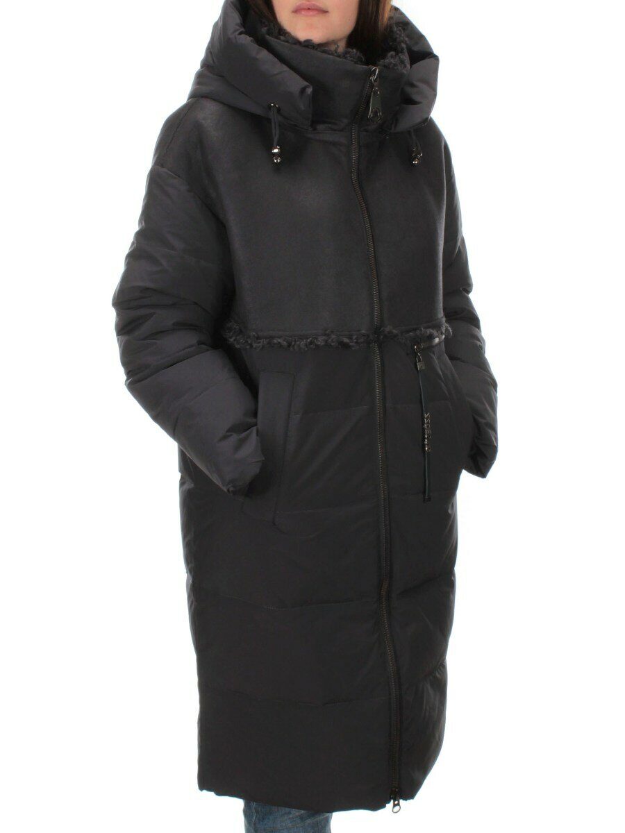 C1041 DK.GRAY Пальто зимнее женское (200 гр .холлофайбер)