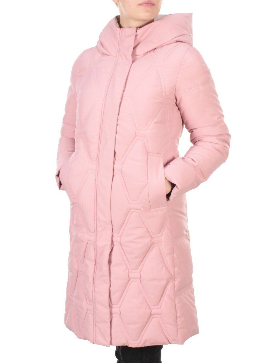 2158 PINK Пальто зимнее облегченное женское YINGPENG (150 гр .холлофайбер)