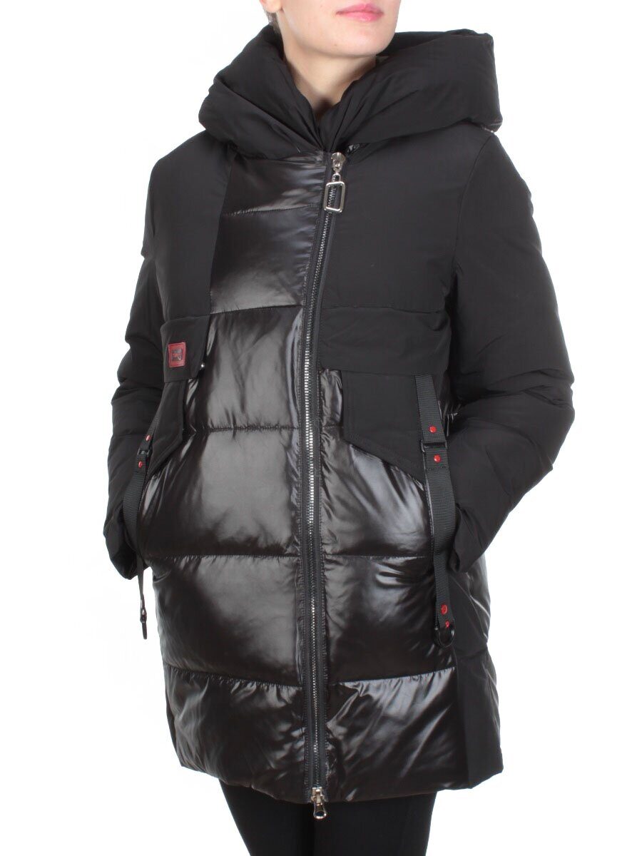 YM2115 BLACK Куртка зимняя женская MAYYIYA (200 гр. холлофайбера)