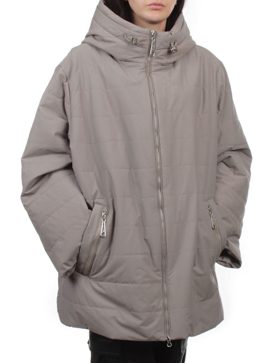 F-801 GRAY BEIGE Куртка демисезонная женская (100 гр. холлофайбер)