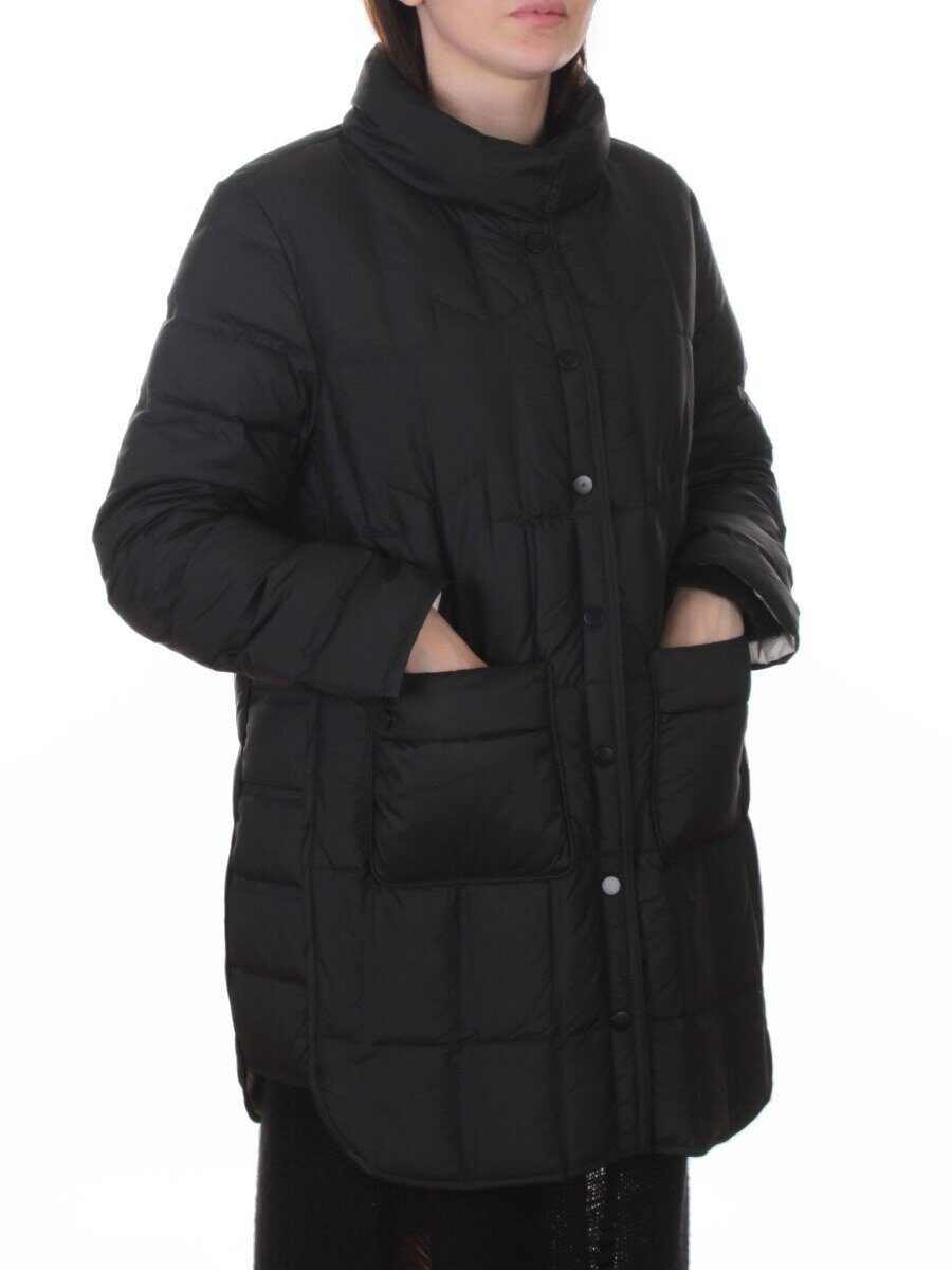 H24-332 BLACK Куртка пуховая облегченная женская (белый утиный пух)