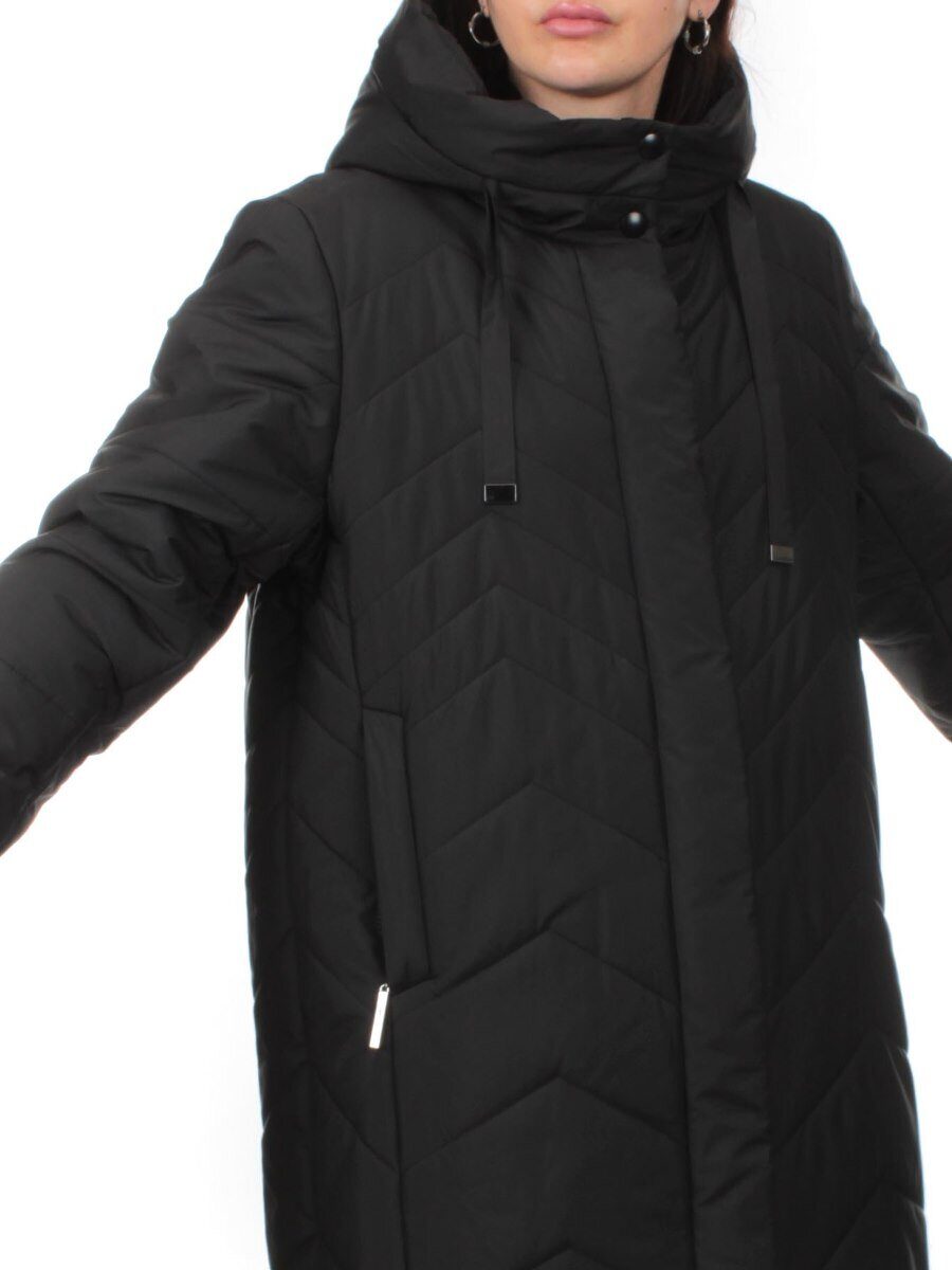 1135 BLACK Пальто зимнее облегченное женское (холлофайбер 150 гр.)