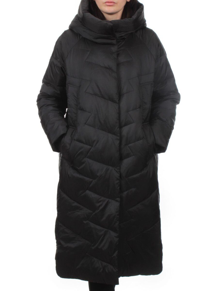 3066 BLACK Пуховик зимний женский (80% пух, 20% перо)