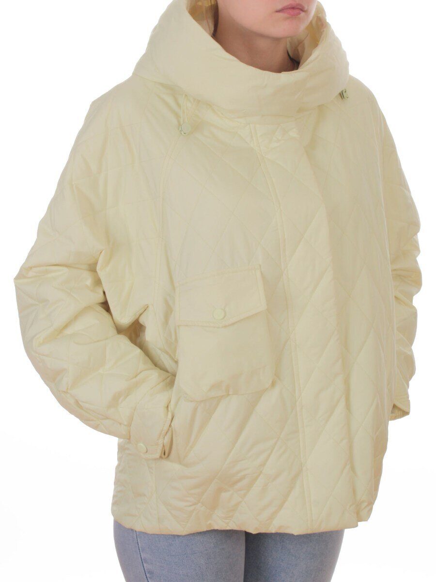 9606 YELLOW Куртка стеганная демисезонная женская (100 гр. холлофайбер)