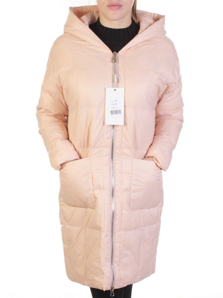 8808 PINK Пальто женское демисезонное (100 гр. синтепон)