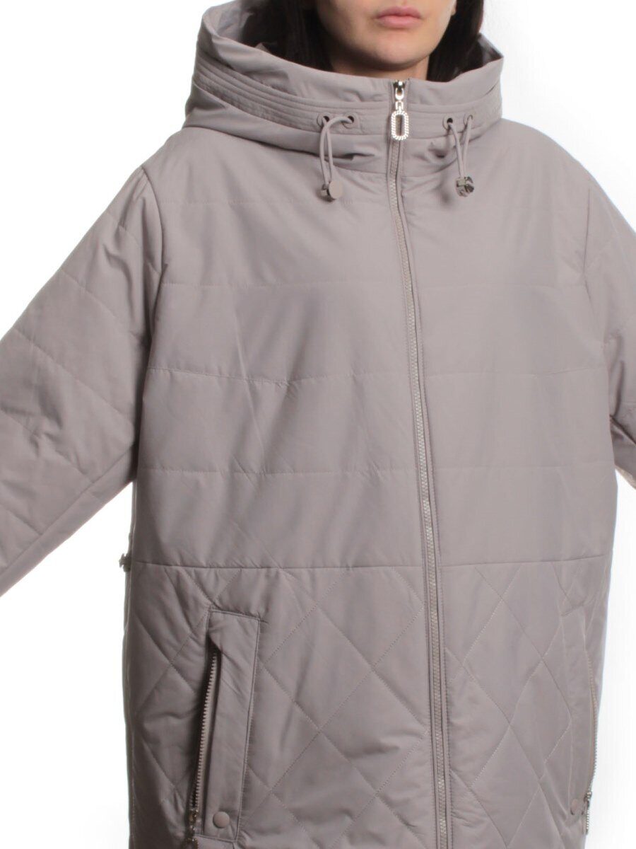 F-804 GRAY BEIGE Куртка демисезонная женская (100 гр. холлофайбер)