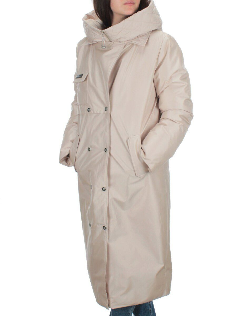 EAC327 LT.BEIGE Пальто зимнее женское (200 гр. холлофайбера)