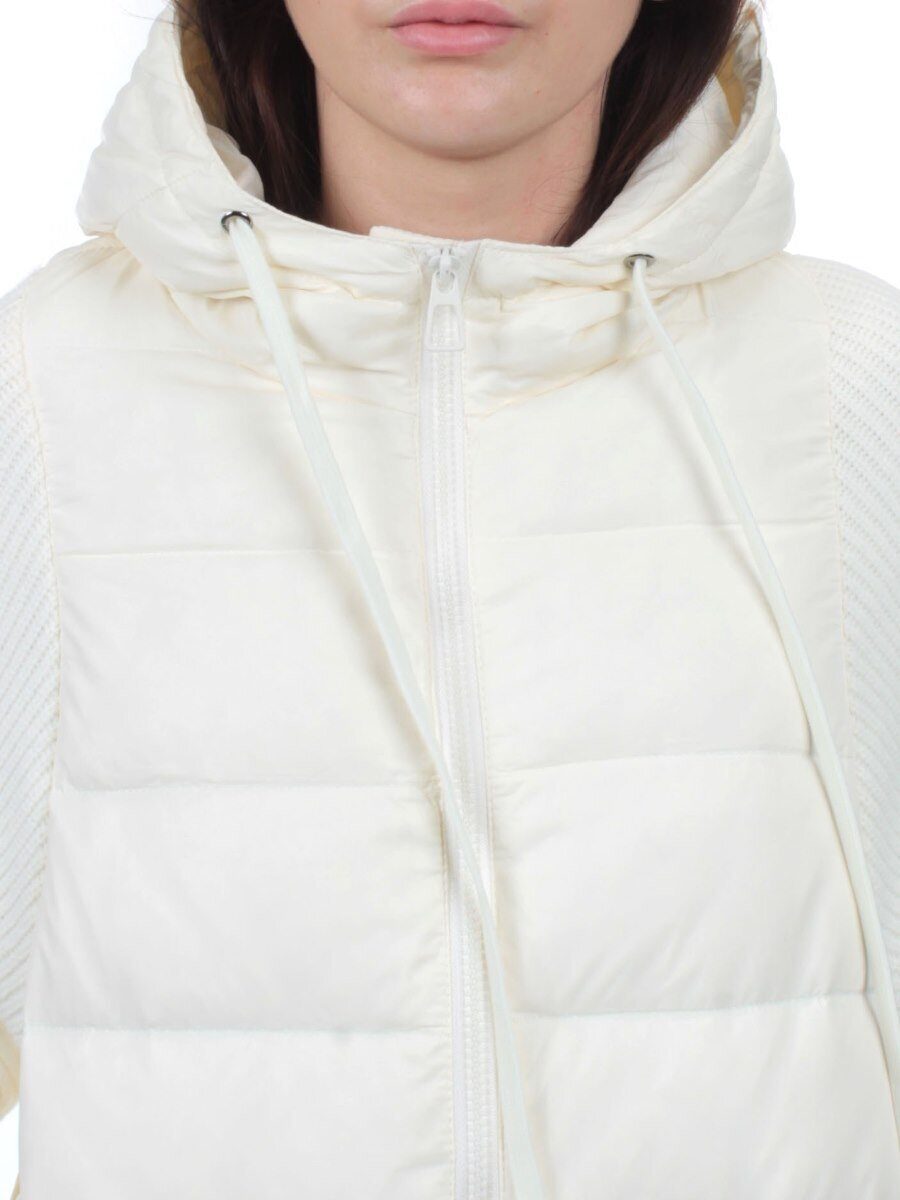 GB 8105 MILK WHITE Пуховик облегченный женский (пух, трикотаж)
