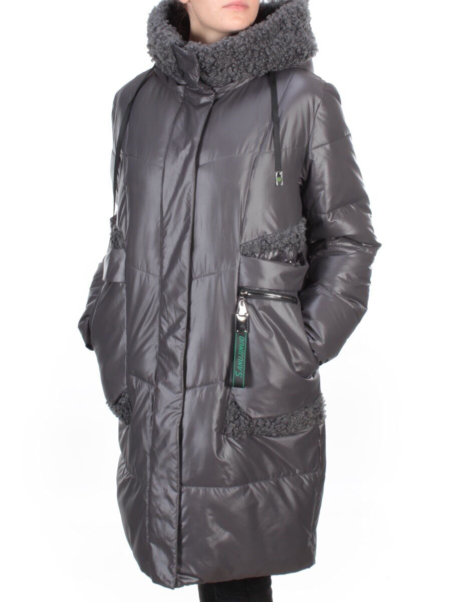 21-985 DARK GRAY Пальто зимнее женское AIKESDFRS (200 гр. холлофайбера)