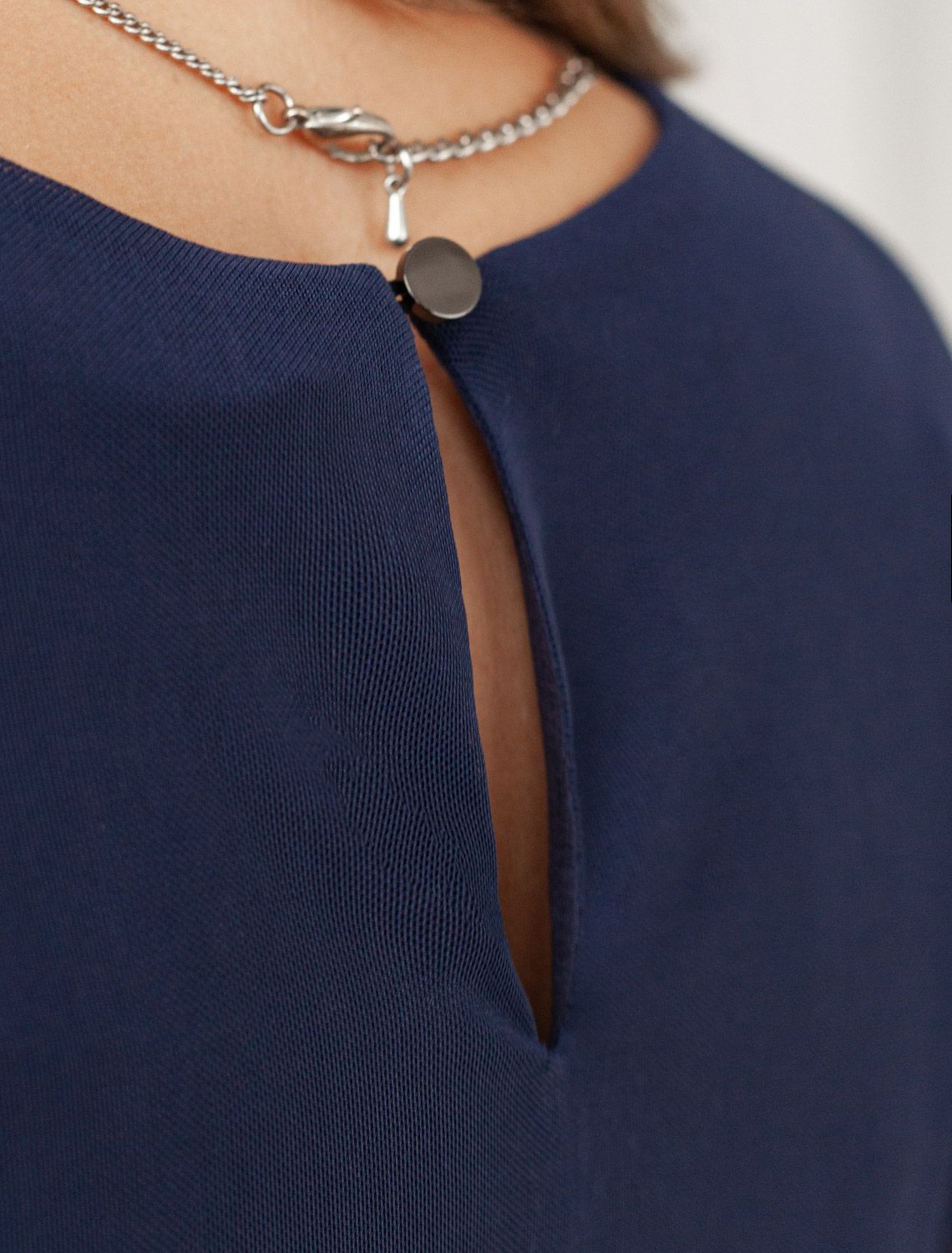 Платье из сетки с подкладкой D22.238 темно-синий