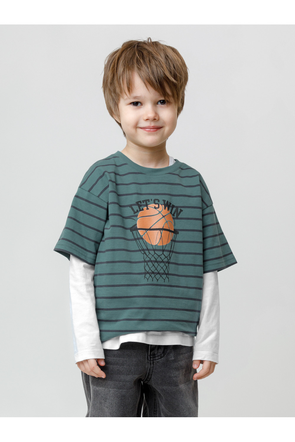 Crockid Фуфайка КР 302800 темный малахит, полоска к626 Crockid