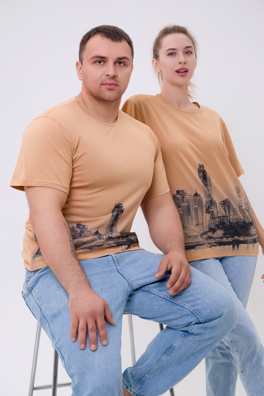 Футболка из кулирки унисекс Город песочный
