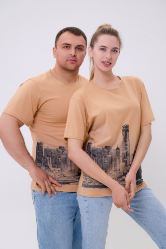 Футболка из кулирки унисекс Город песочный