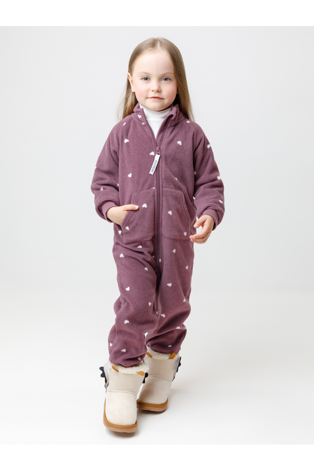 Crockid Комбинезон ФЛ 60005/н/7 ГР пурпурный, сердечки Crockid