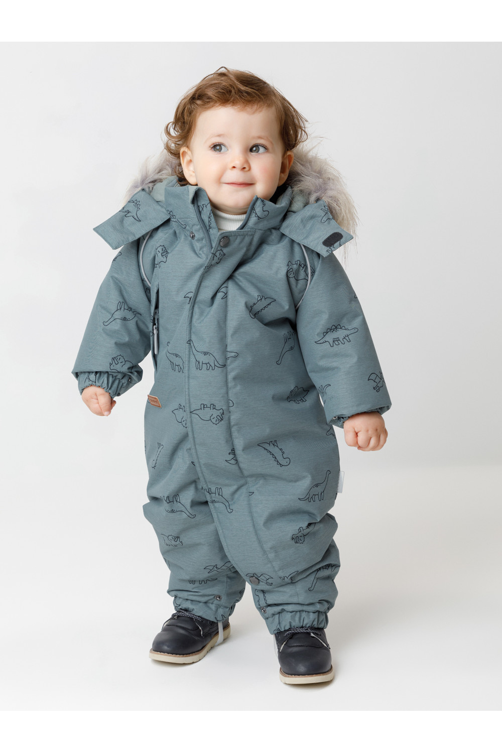 Crockid Комбинезон ВК 60116/н/22 Ал пыльно-бирюзовый, мини дино Crockid