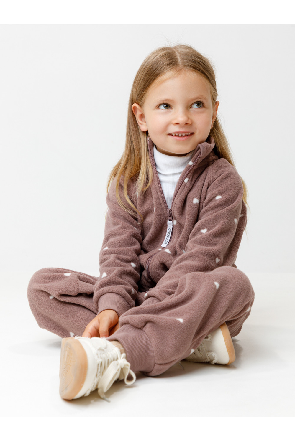 Crockid Комбинезон ФЛ 60005/н/8 ГР лиловый, сердечки Crockid