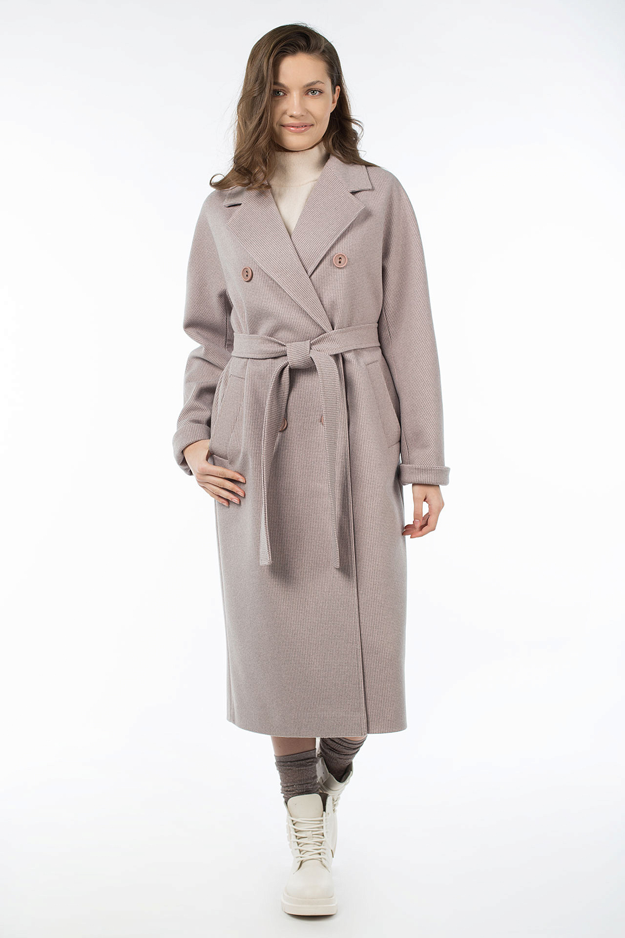 01-10894 Пальто женское демисезонное (пояс)
