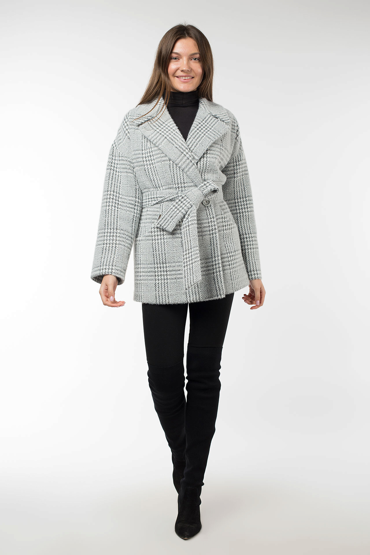 01-10185 Пальто женское демисезонное (пояс)