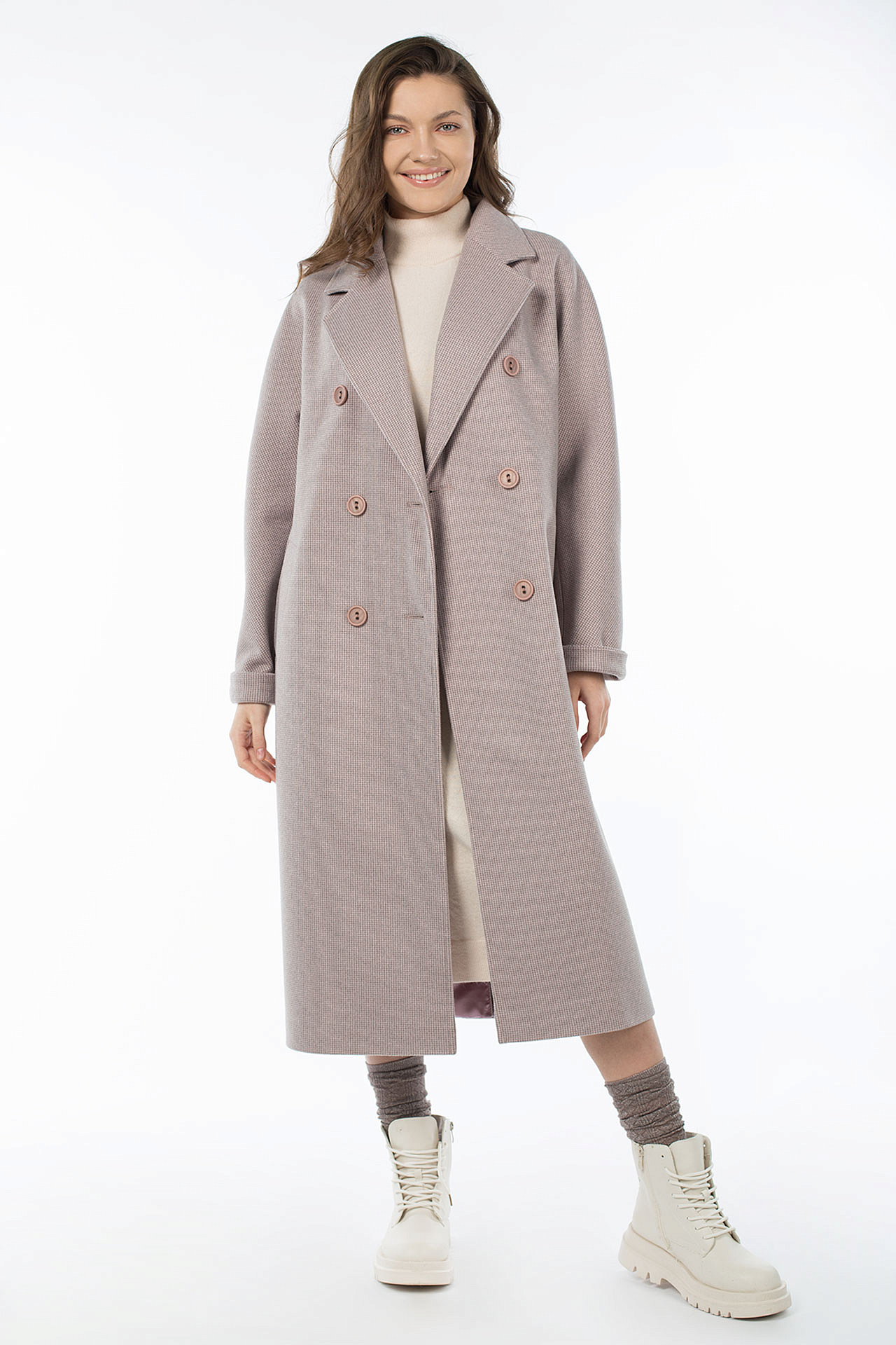 01-10894 Пальто женское демисезонное (пояс)