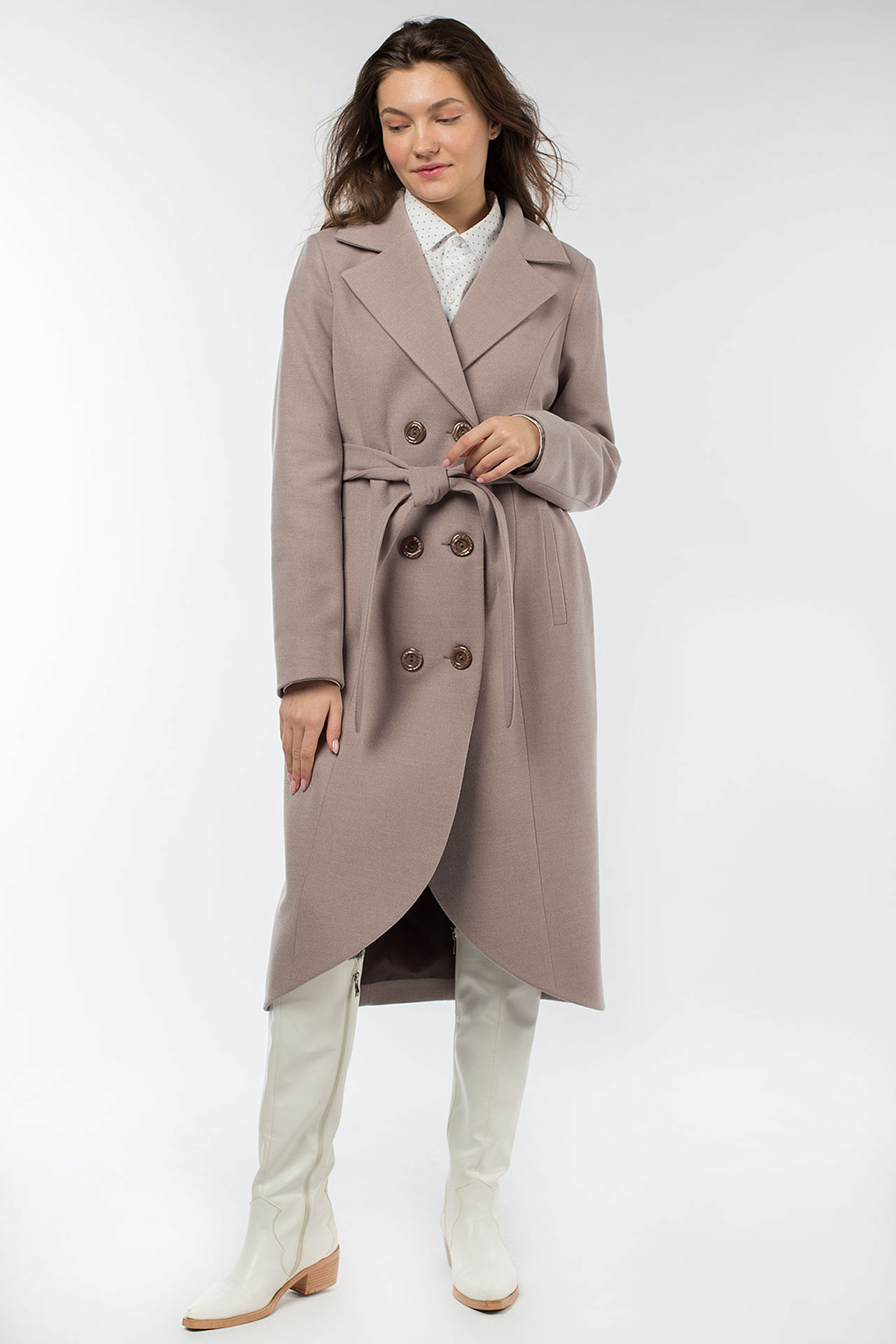 01-08350 Пальто женское демисезонное(пояс)