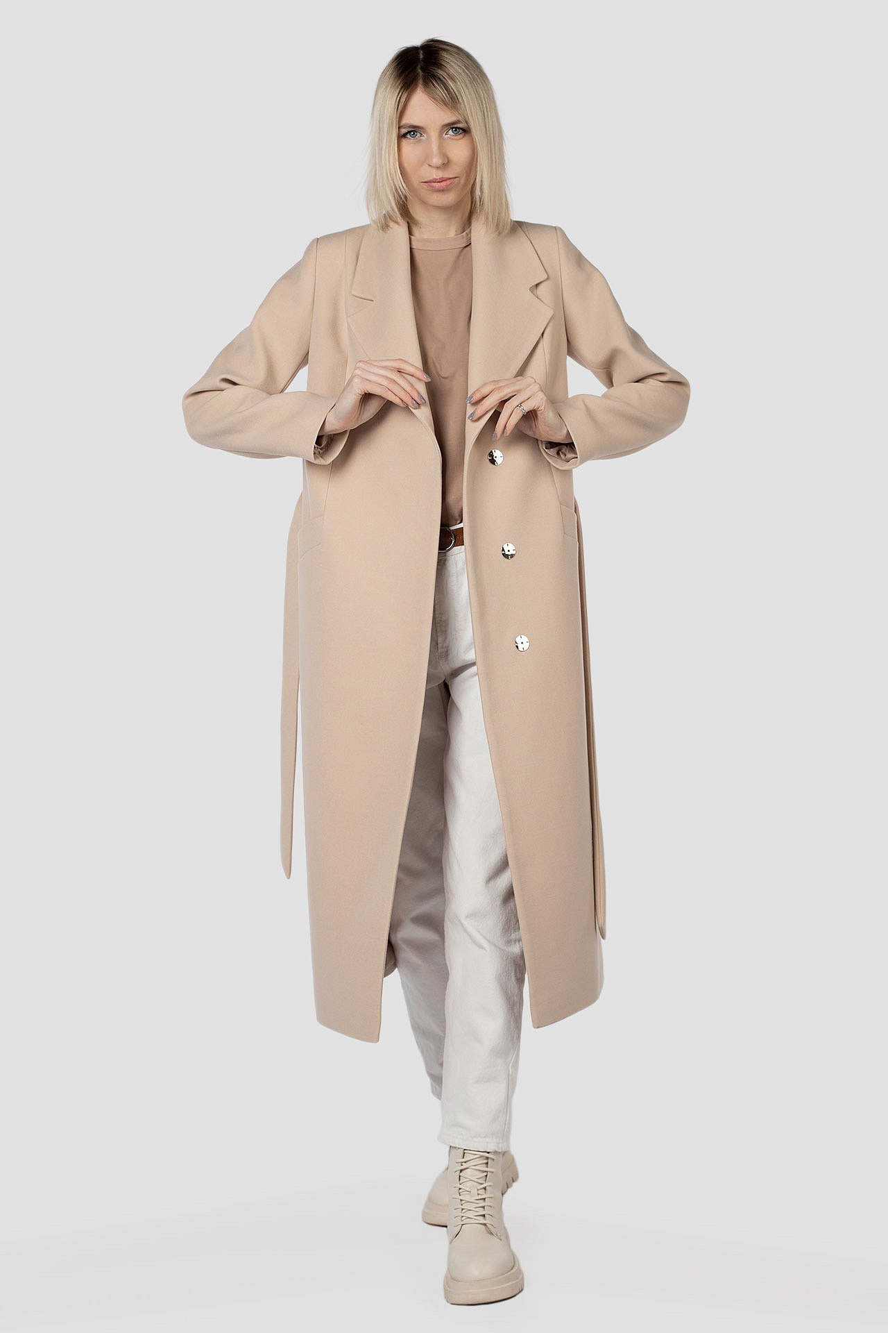 01-11774 Пальто женское демисезонное (пояс)