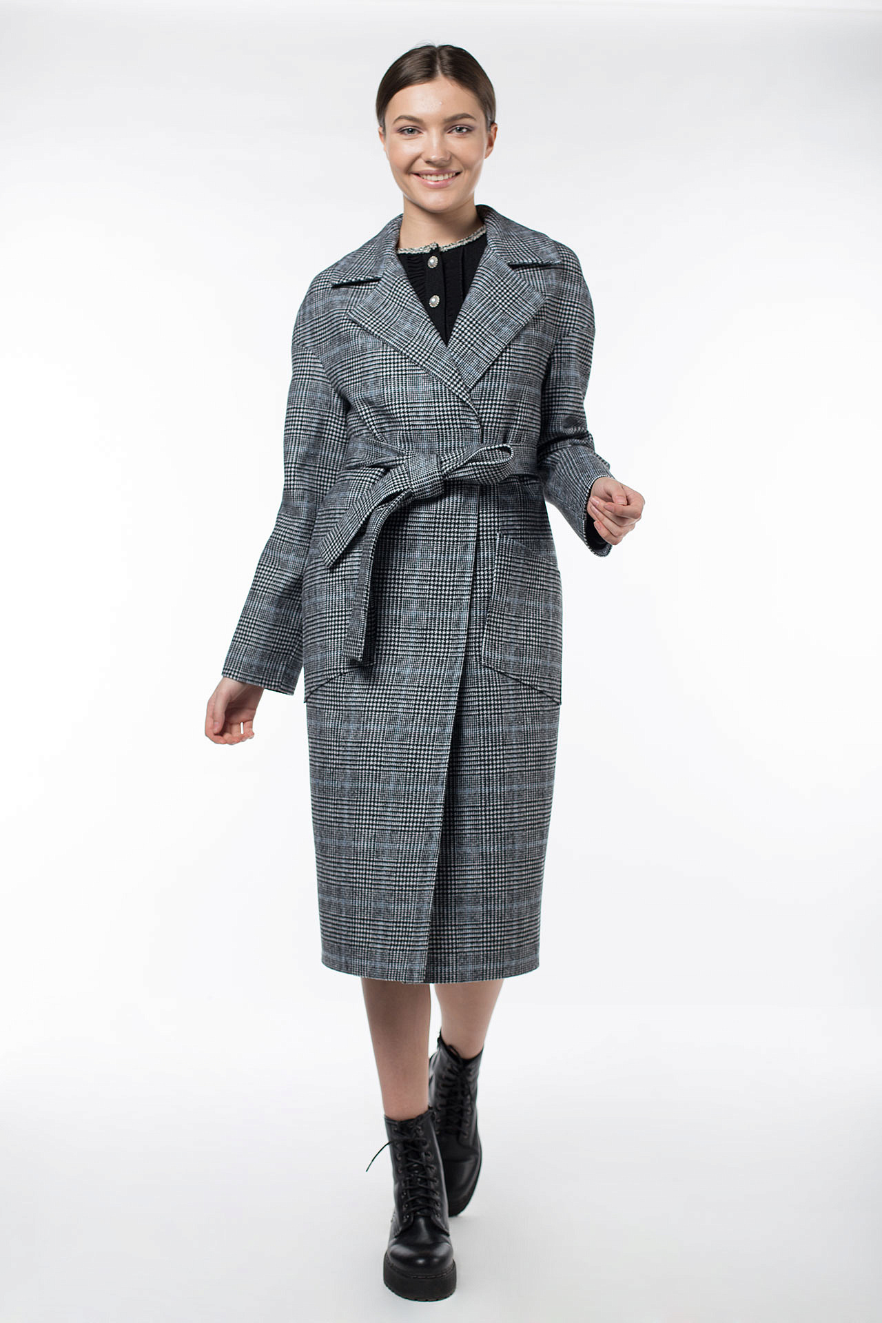 01-08813 Пальто женское демисезонное (пояс)