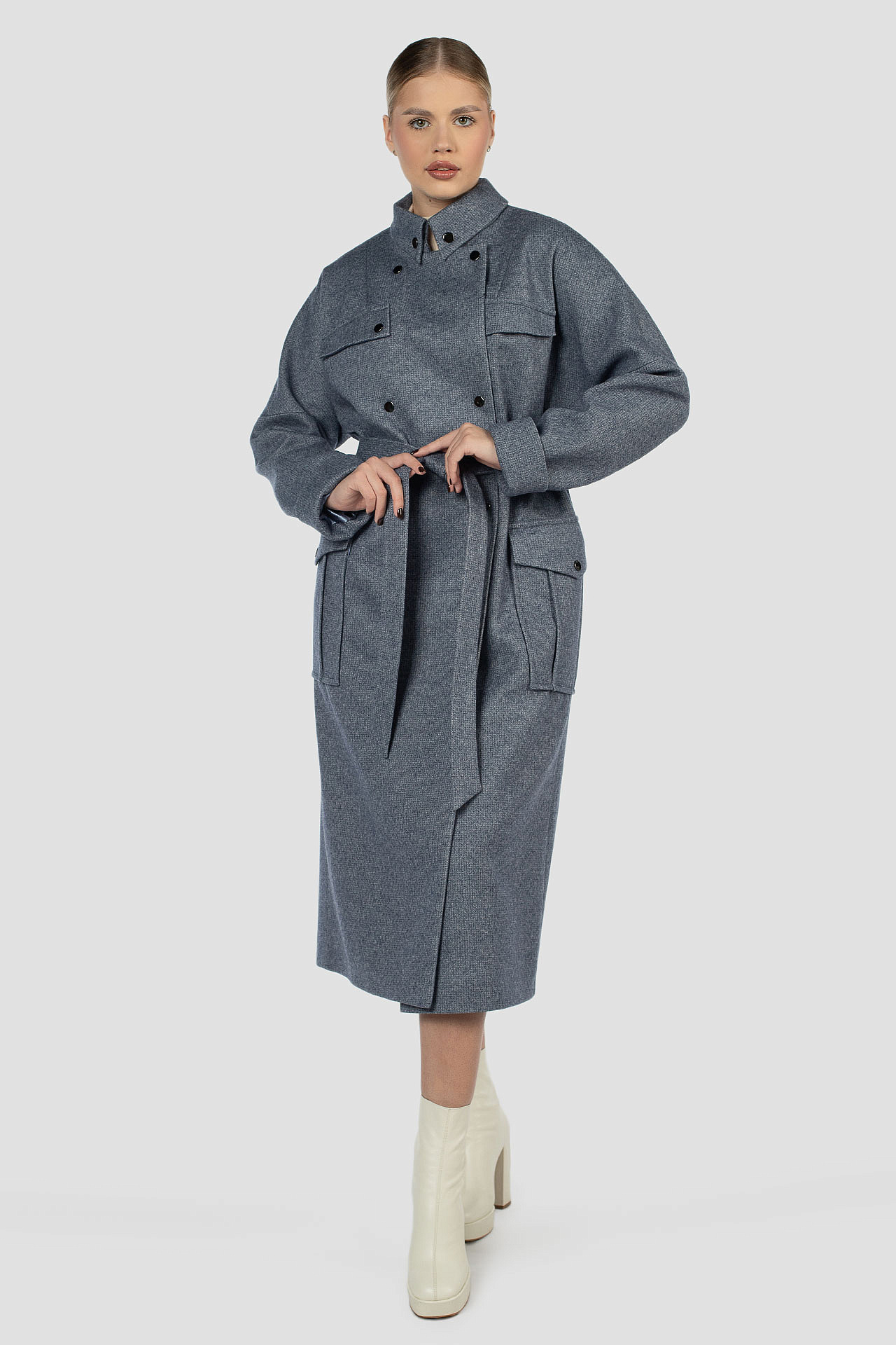 01-12088 Пальто женское демисезонное (пояс)