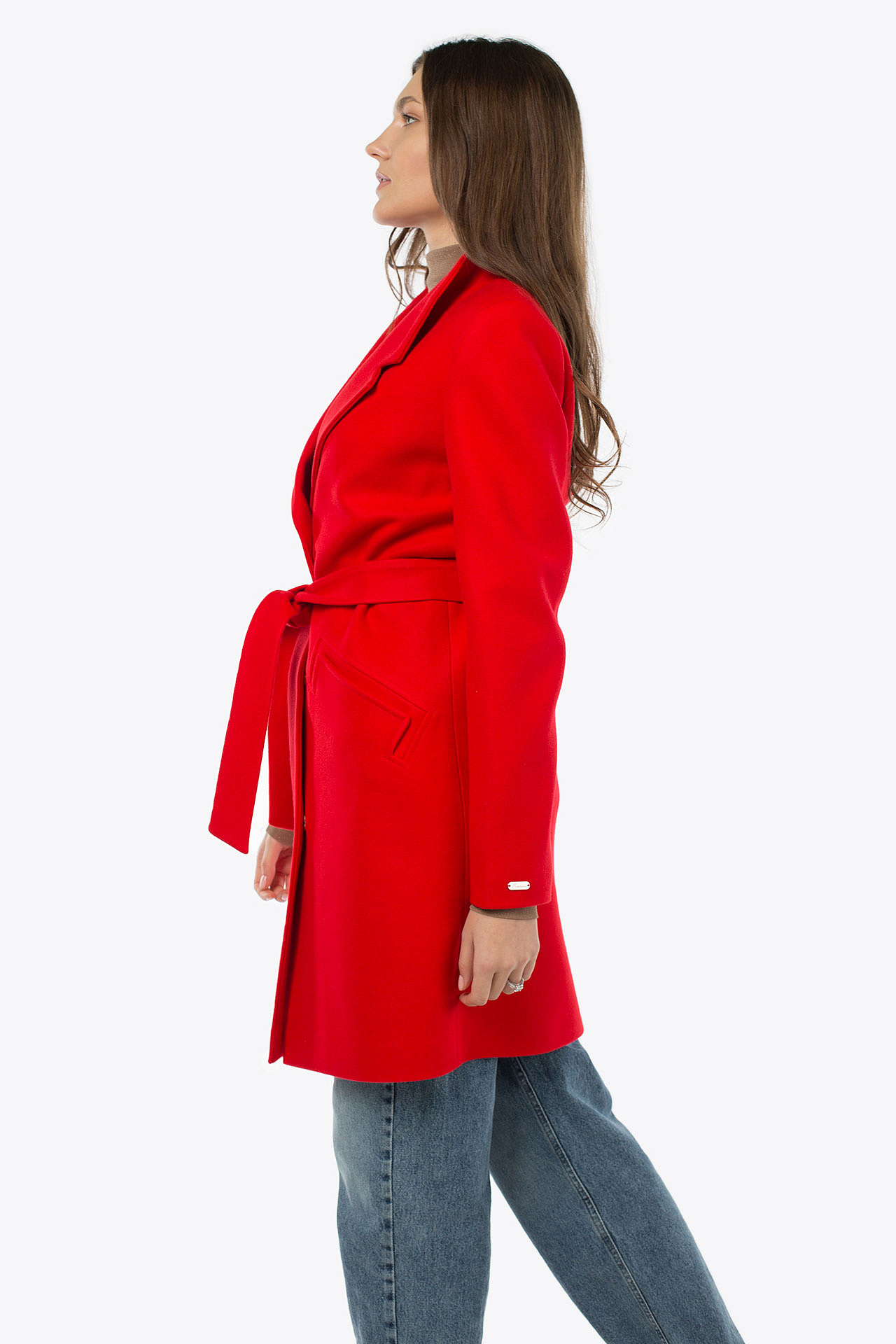 01-08198 Пальто женское демисезонное (пояс)