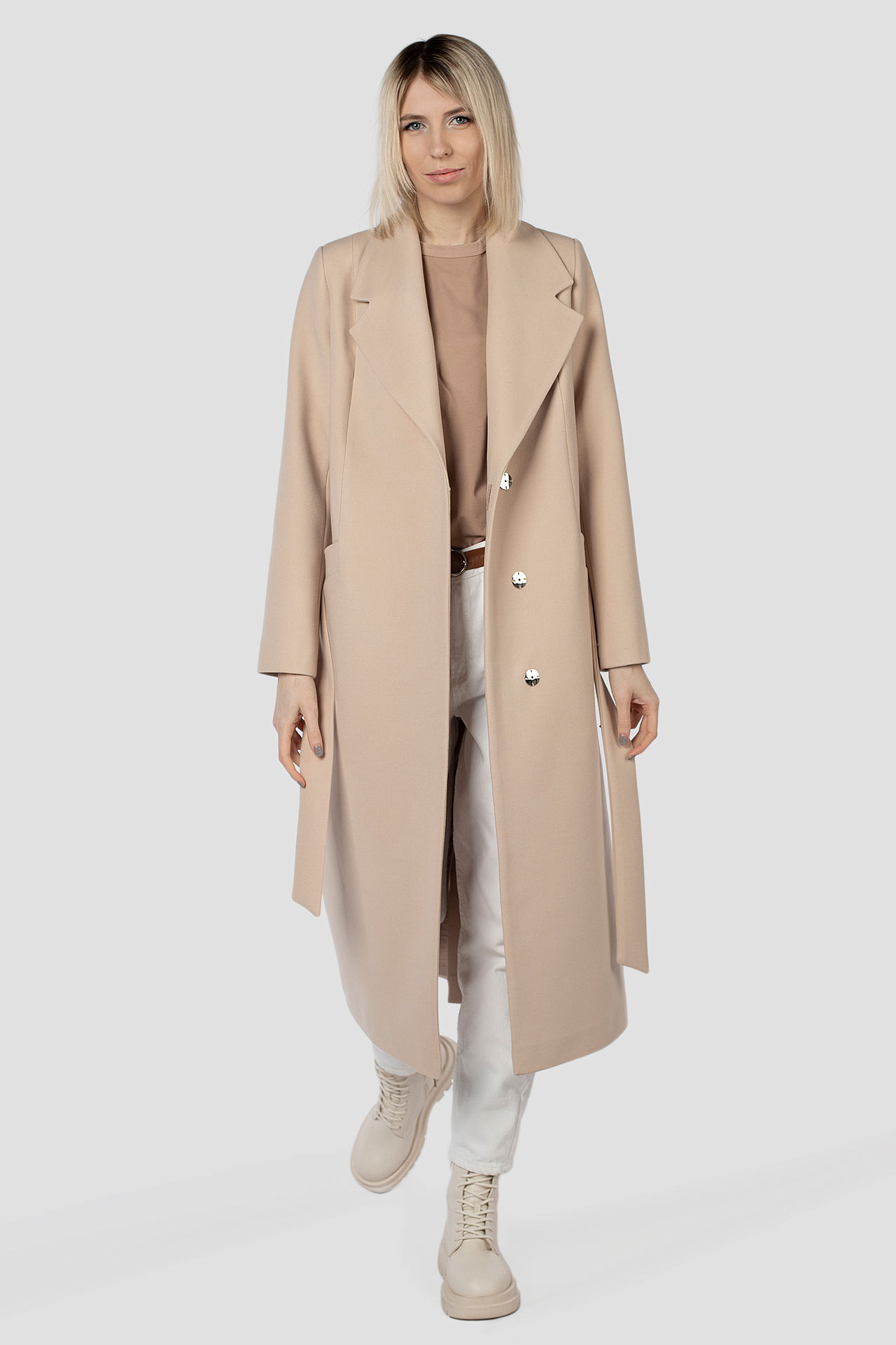 01-11774 Пальто женское демисезонное (пояс)