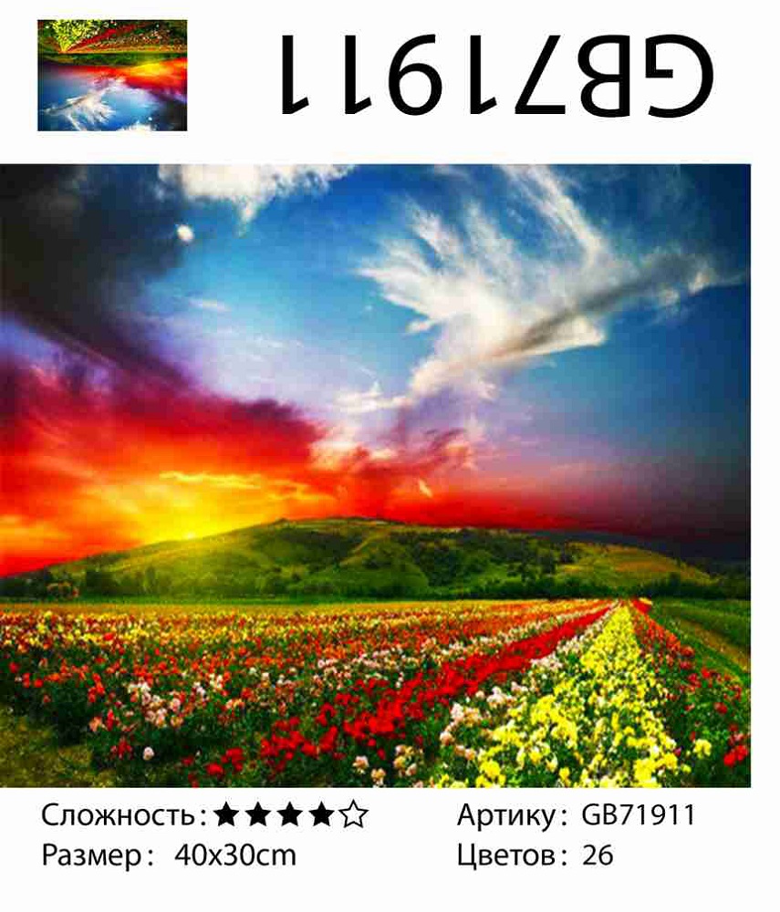 Алмазная мозаика 30*40 см круглые стразы на подрамнике