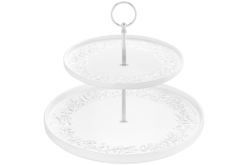 БЫЛО 1581 руб! Блюдо - этажерка 2-х ярусная 28*28*24 см