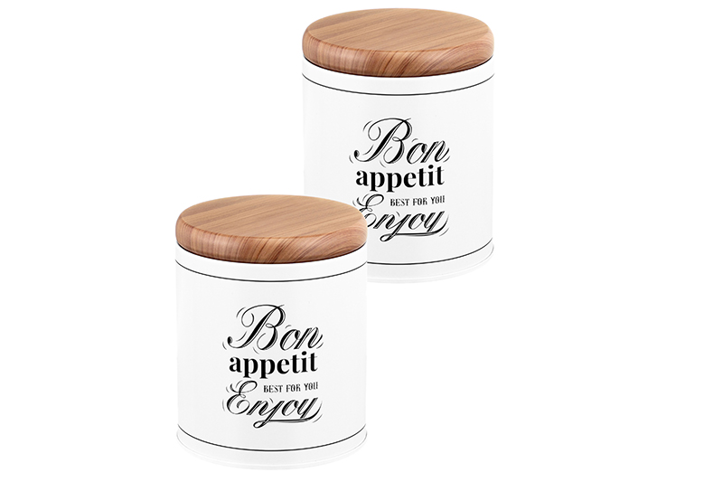 БЫЛО 400 руб! Набор 2 банок д/хранения 500 мл, 8,5*8,5*10,5 см,