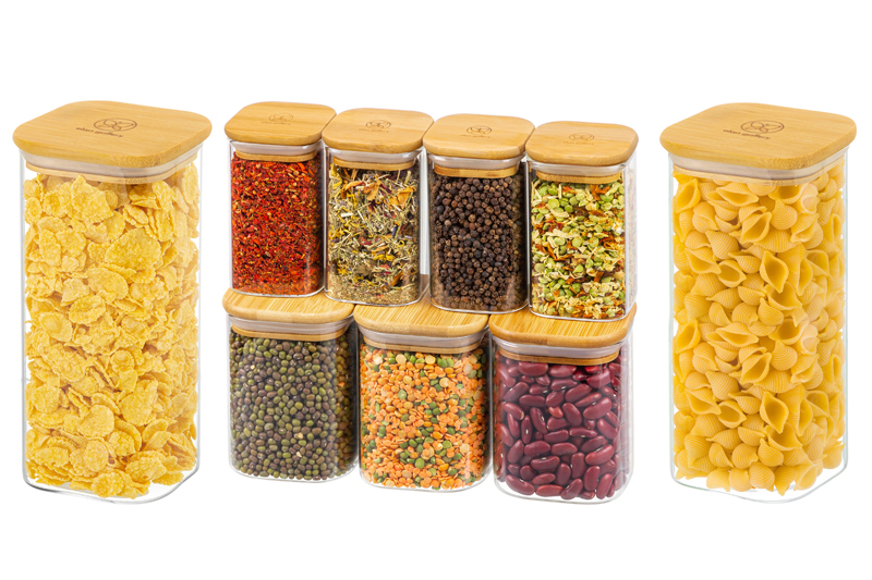 БЫЛО 3401 руб! Набор 9 банок д/хранения 3 пр. 450 мл+4 пр. 250 мл+2 пр. 1,6 л